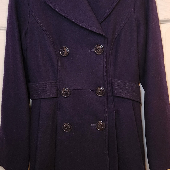 MISS SIXTY Size M Eggplant Purple flared peacoat - Picture 4 of 8
